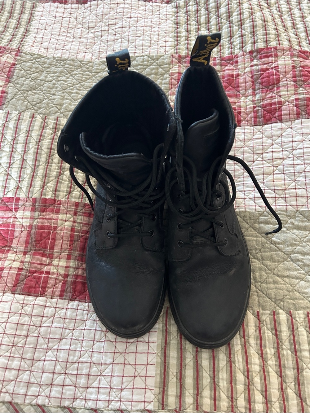 Dr. Martens Black Leather Lace-Up Combat Boots